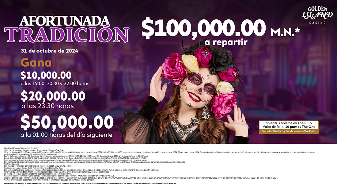 Diviértete con nuestro sorteo Afortunada Tradición con $100,000 pesos* a repartir